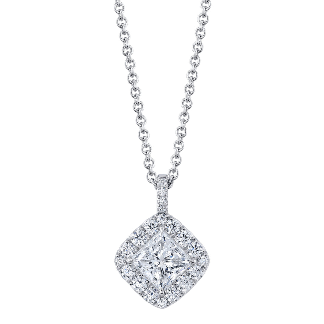 0.71ct Princess Cut Diamond Drop Pendant