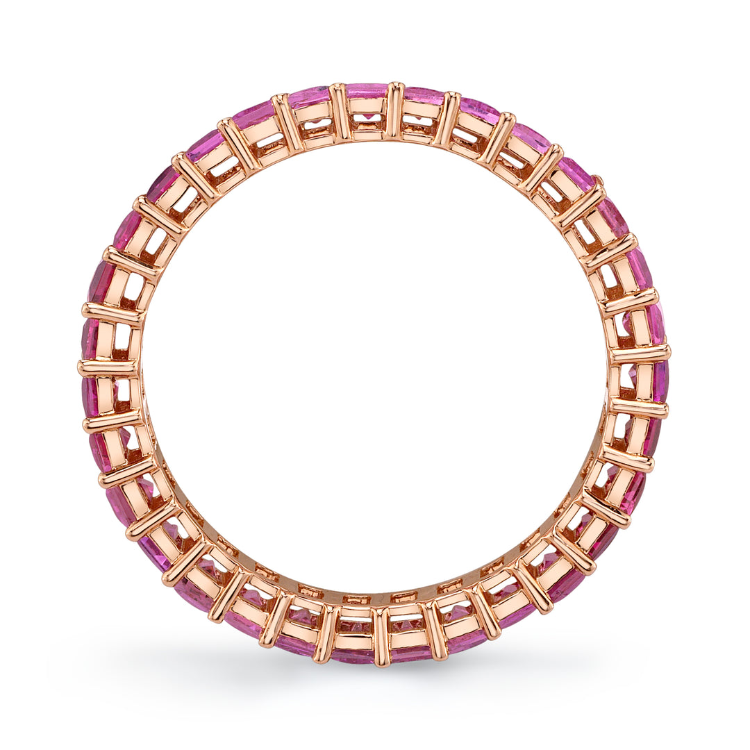 Ombré Pink Sapphire Baguette Eternity Band