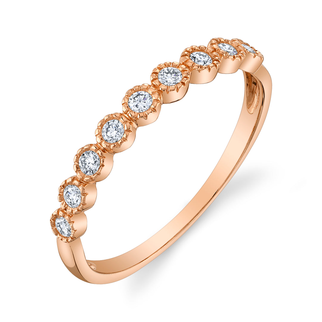 Petite Diamond Bezel Stackable Band in 14K Gold