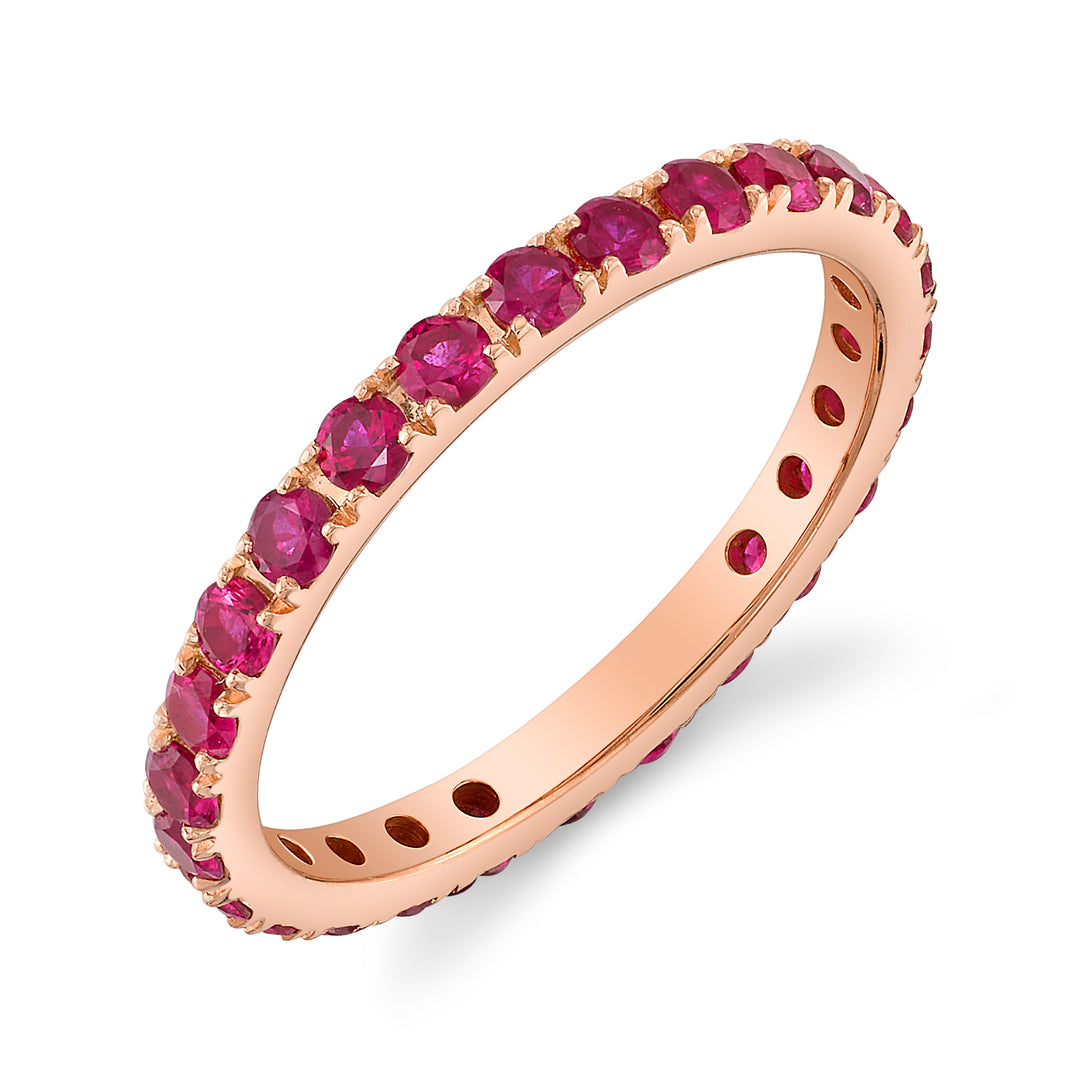 Bold Ruby Eternity Band in 18K Gold