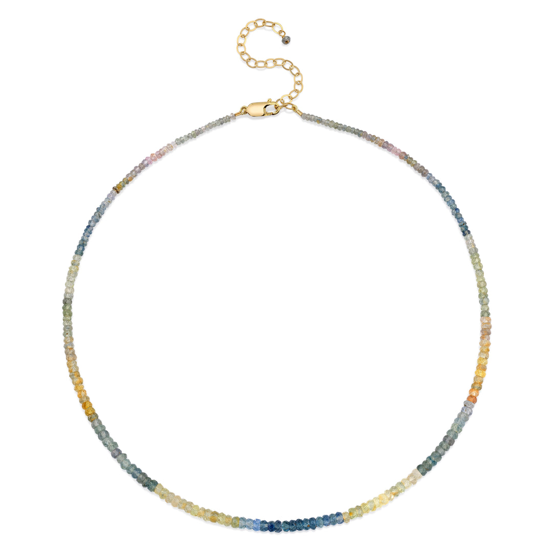 76ctw Rose Cut Montana Sapphire Beaded Necklace