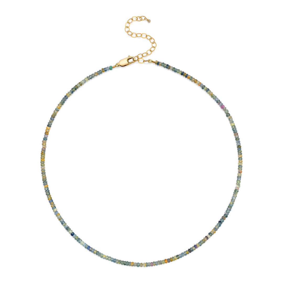 55ctw Rose Cut Montana Sapphire Beaded Necklace