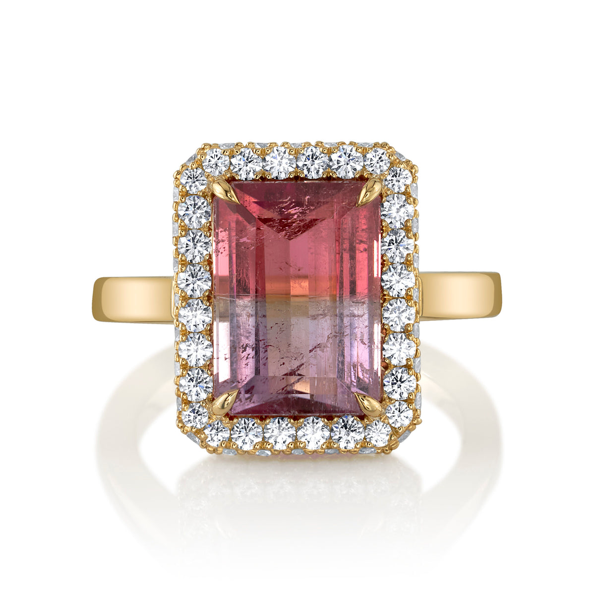 5.23ct Emerald Cut Bi-Color Pink & Lavender Brazilian Tourmaline 