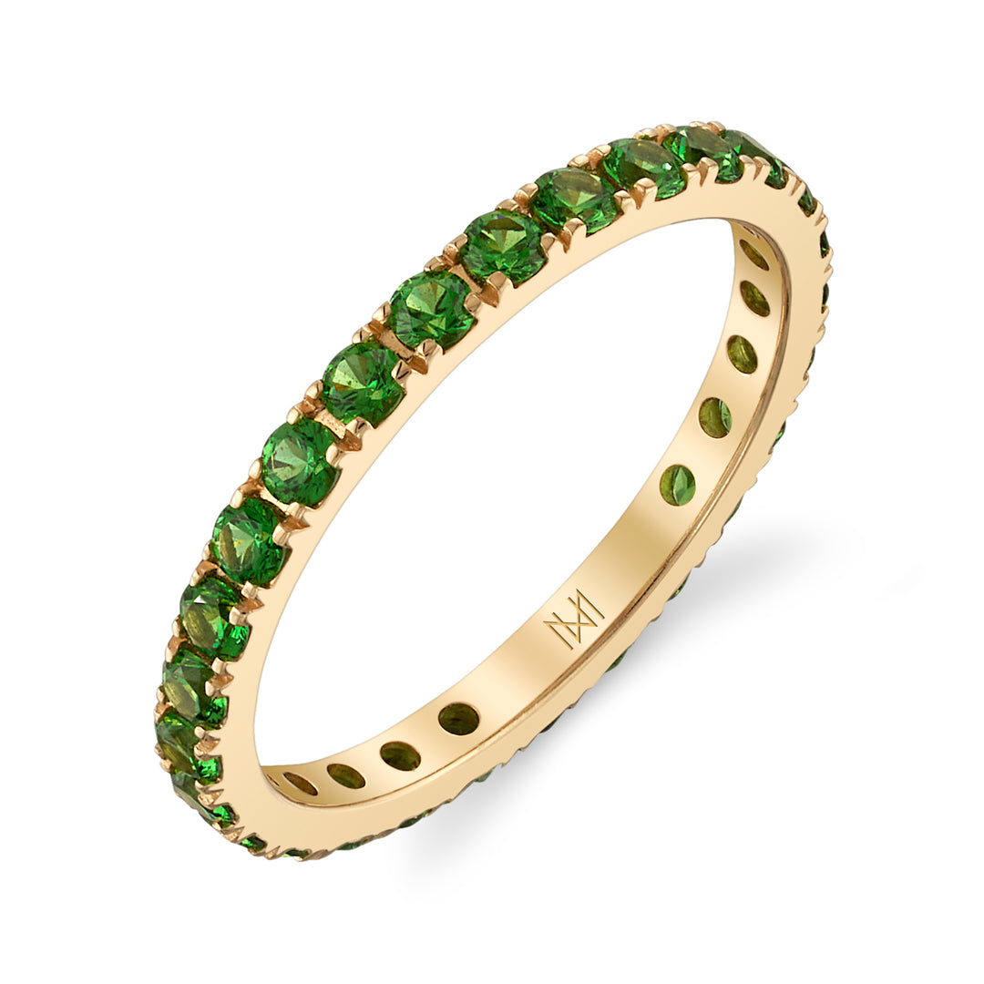 Bold Tsavorite Garnet Eternity Band in 18K Gold