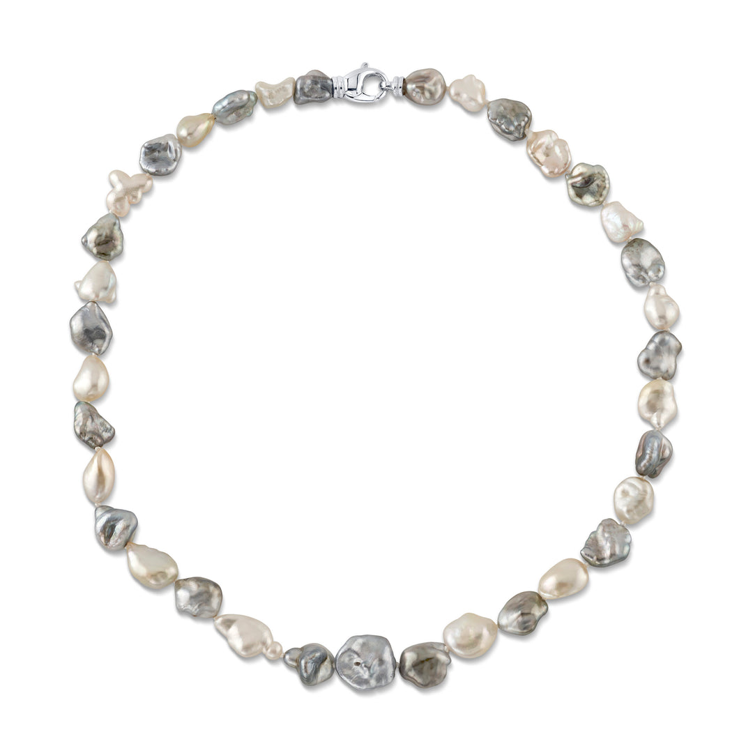 Mixed White & Tahitian Keshi Pearl Necklace