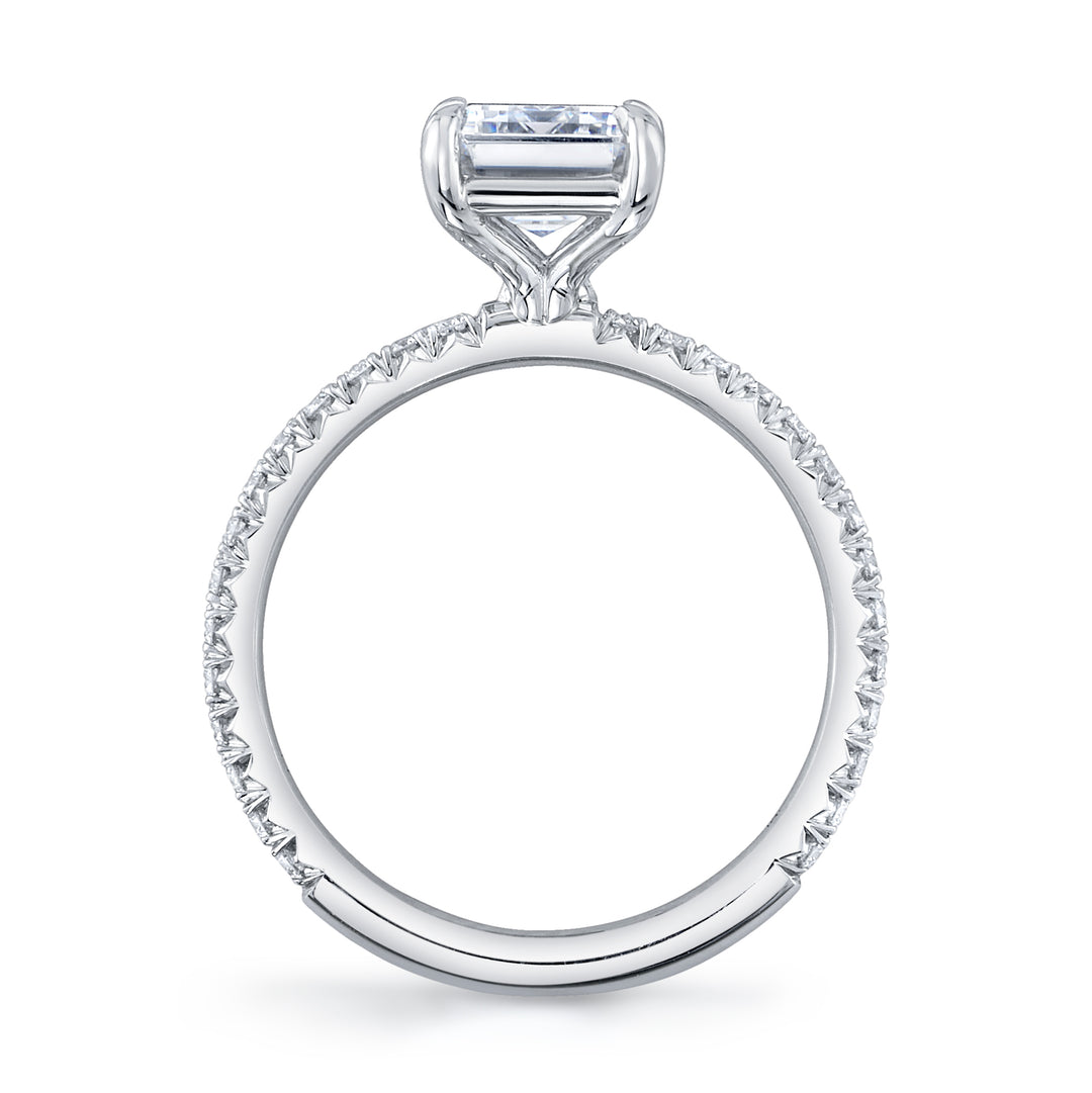 Nicole Mera Classic Emerald Cut Dainty Solitaire in Platinum