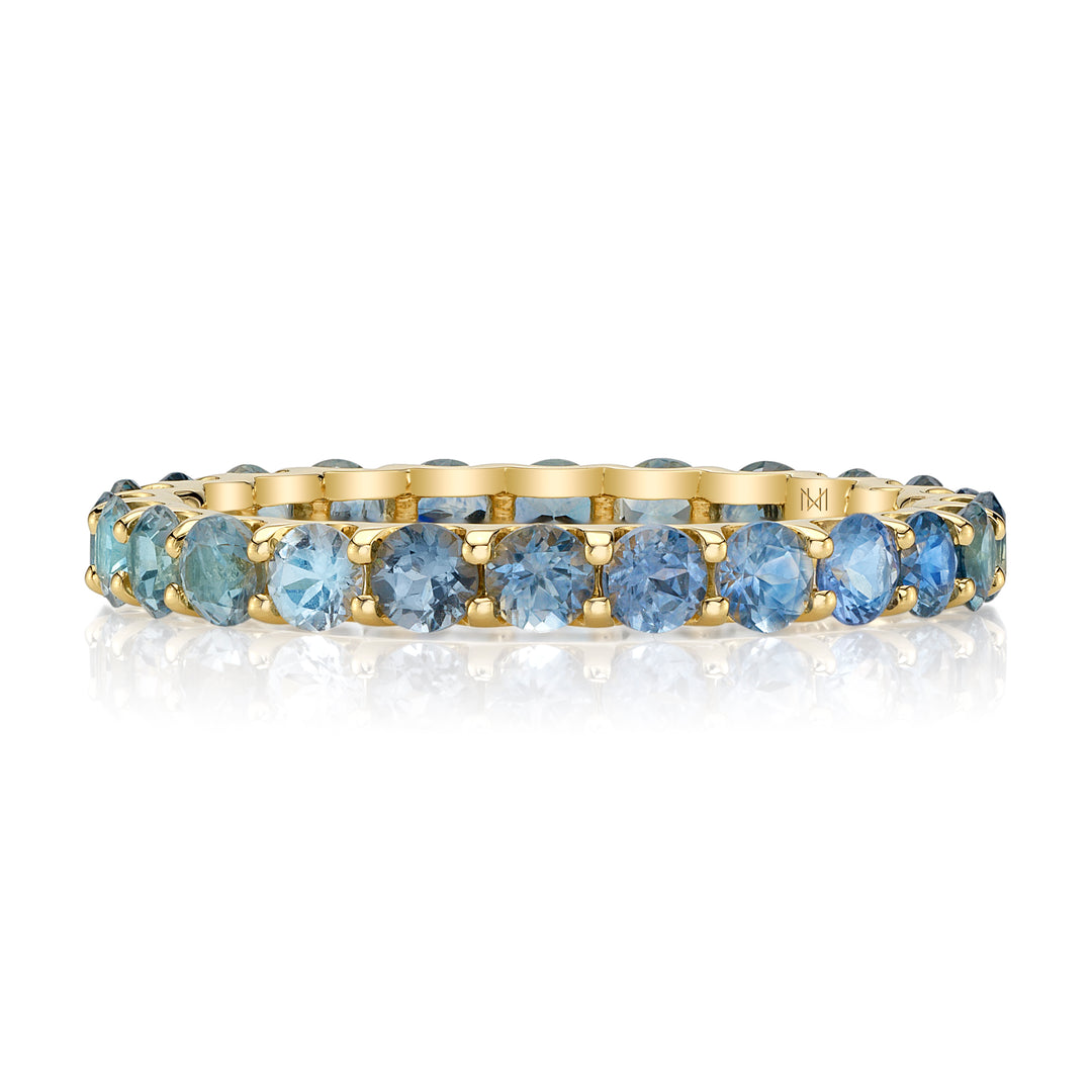 Shared Prong Montana Sapphire Eternity Band