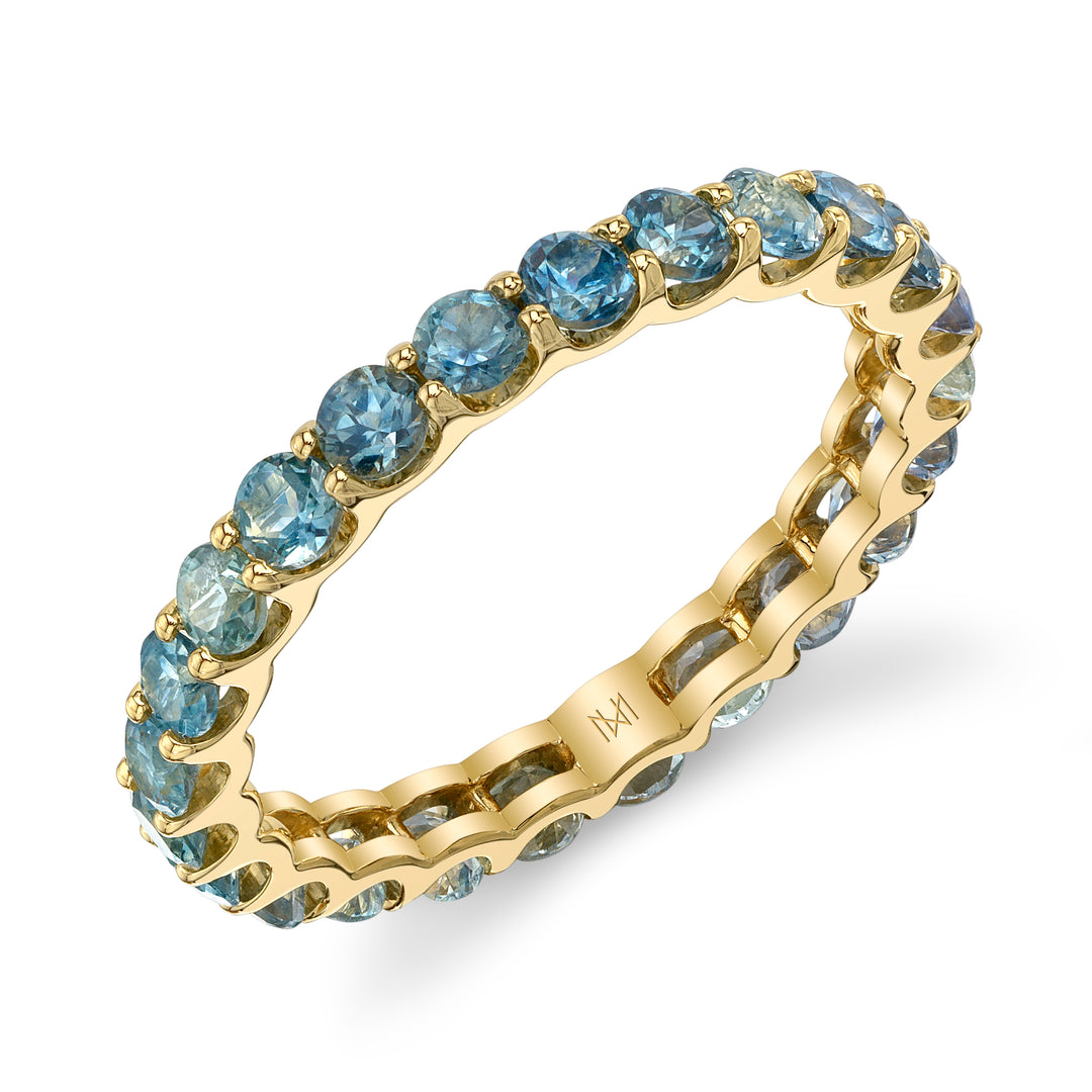 Shared Prong Montana Sapphire Eternity Band