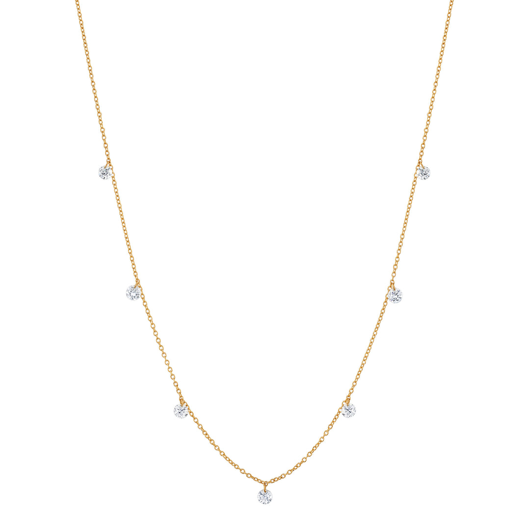 Floating Diamond Drop Necklace