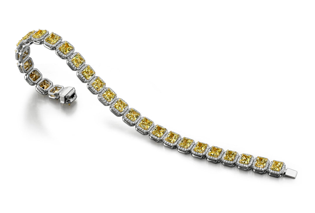 Radiant Cut Yellow Diamond Bracelet