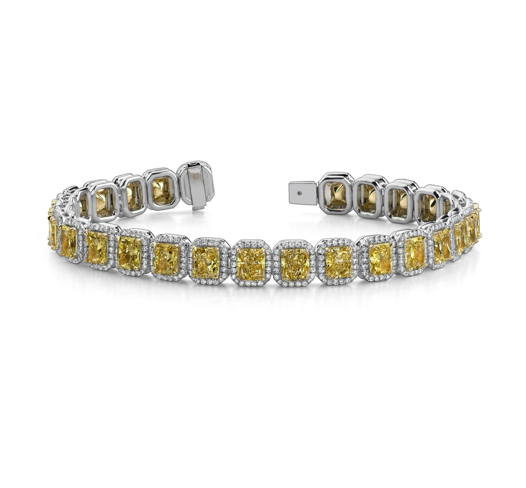 Radiant Cut Yellow Diamond Bracelet