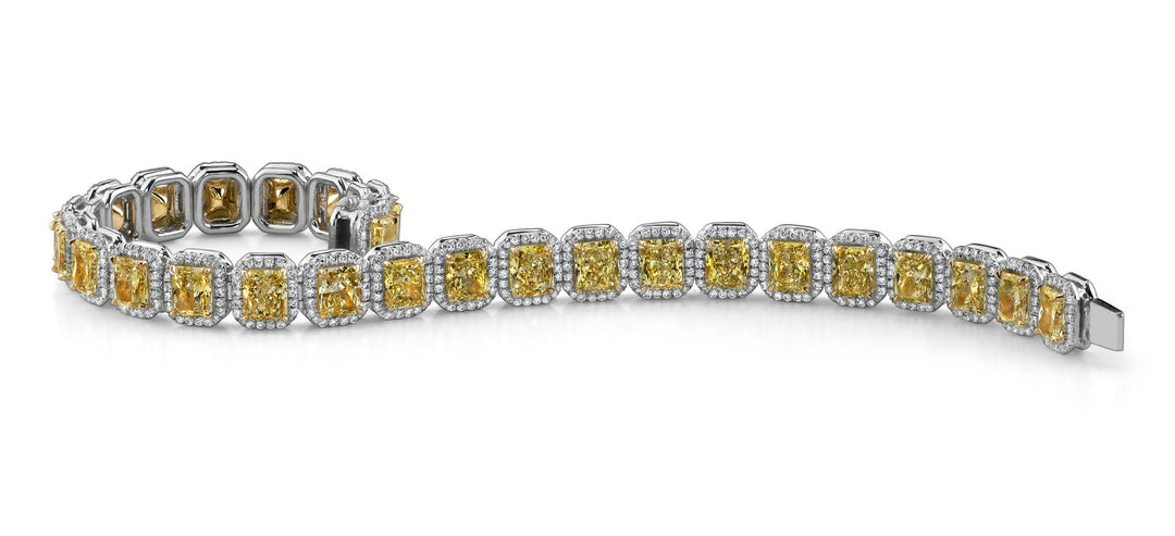 Radiant Cut Yellow Diamond Bracelet