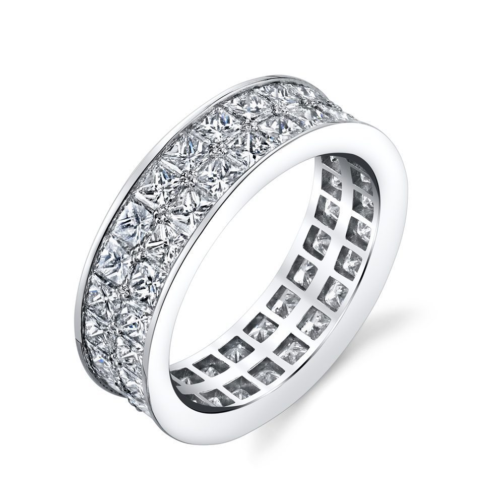 Princess Cut Double Row Eternity Band