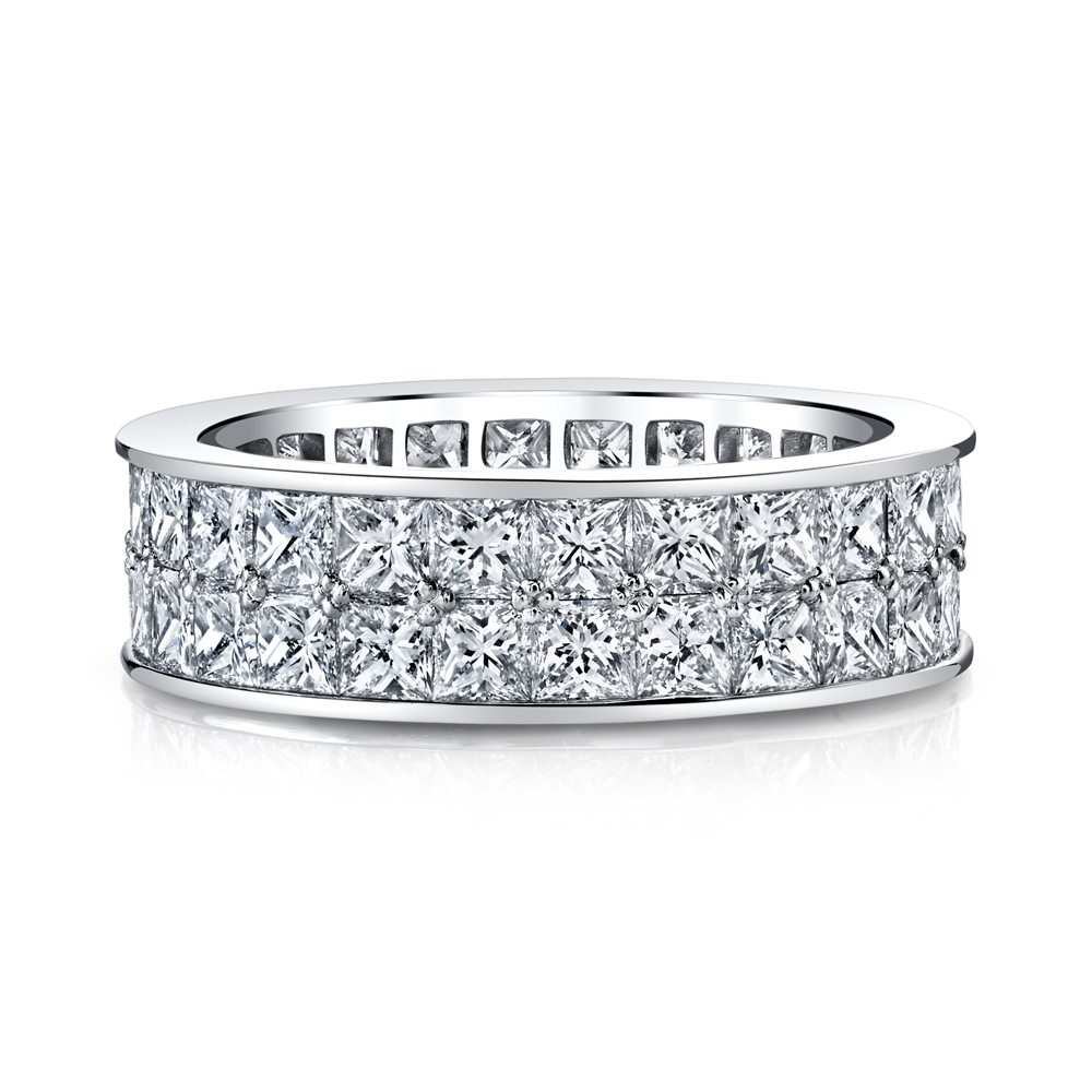 Princess Cut Double Row Eternity Band