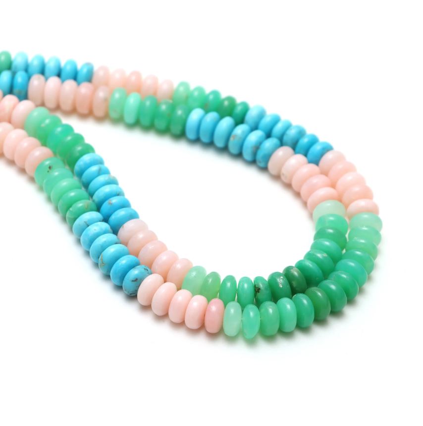 Opal, Chrysoprase, & Turquoise Beaded Candy Necklace