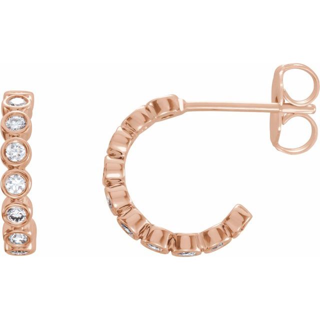 Diamond Bezel Huggie Hoop Earrings