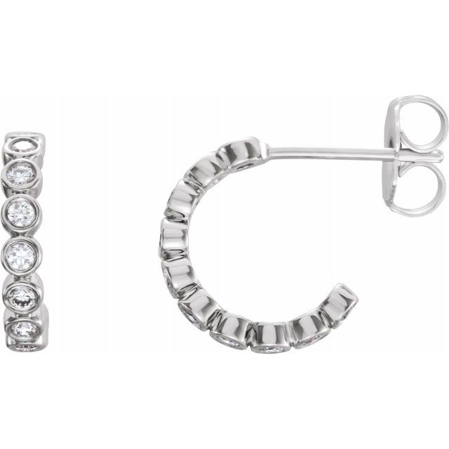 Diamond Bezel Huggie Hoop Earrings