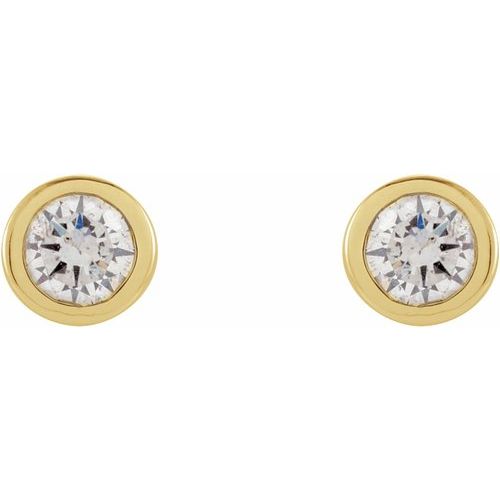 Mini Round Diamond Bezel Studs