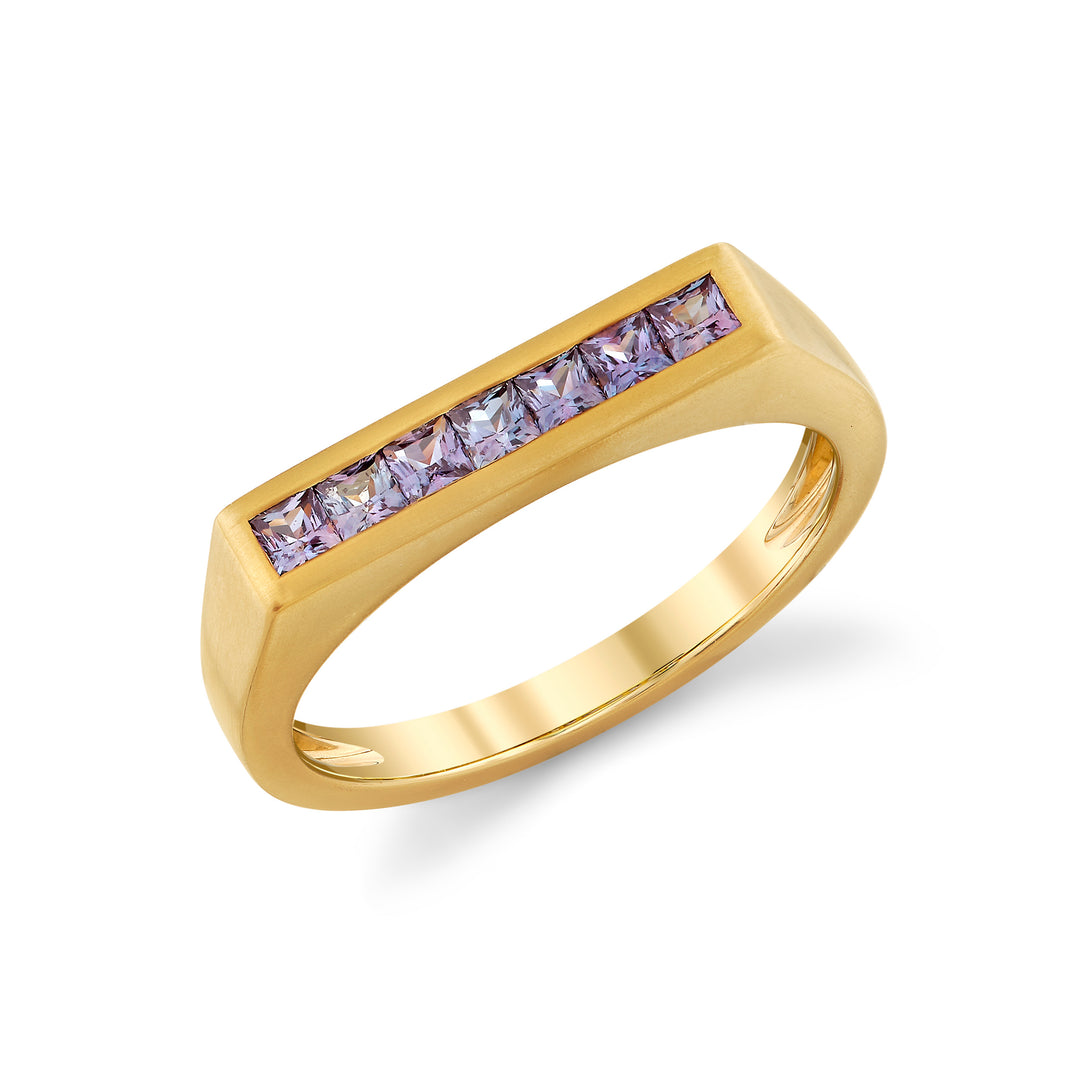 0.45ctw Alexandrite Bar Ring in 18K Yellow Gold