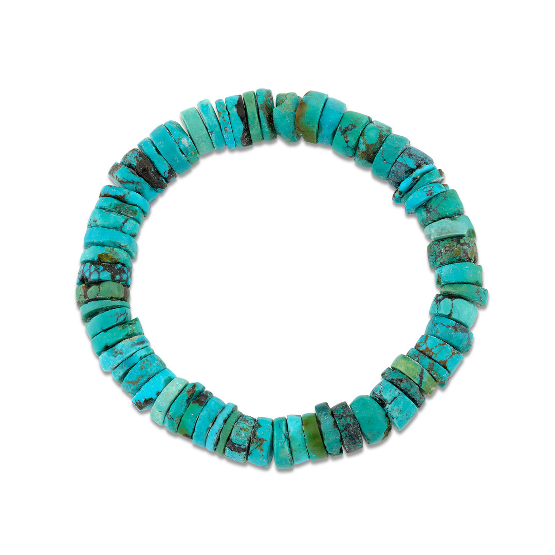 8mm Turquoise Heishi Beaded Stretch Bracelet
