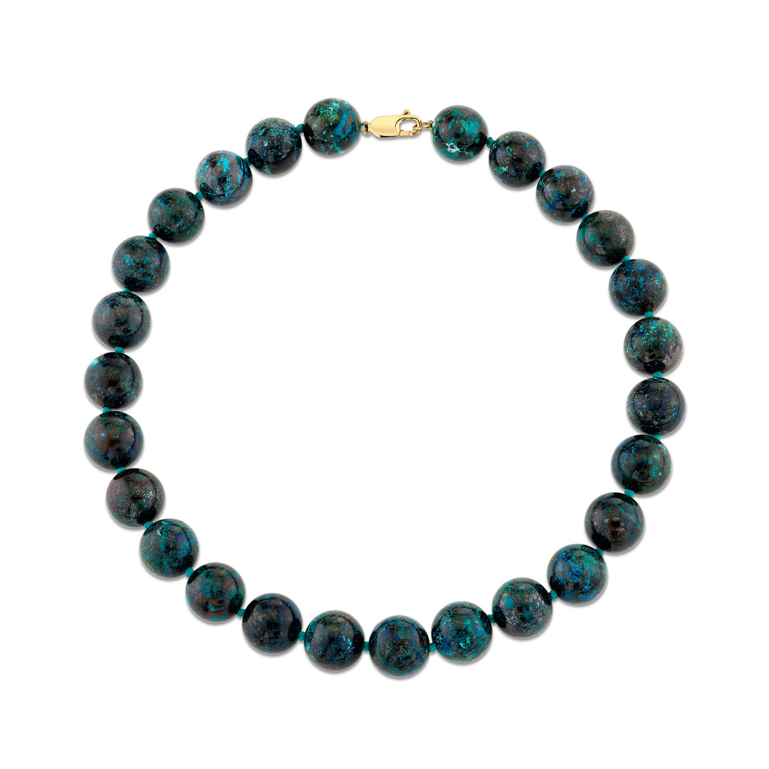 14mm Chrysocolla Candy Beaded Necklace