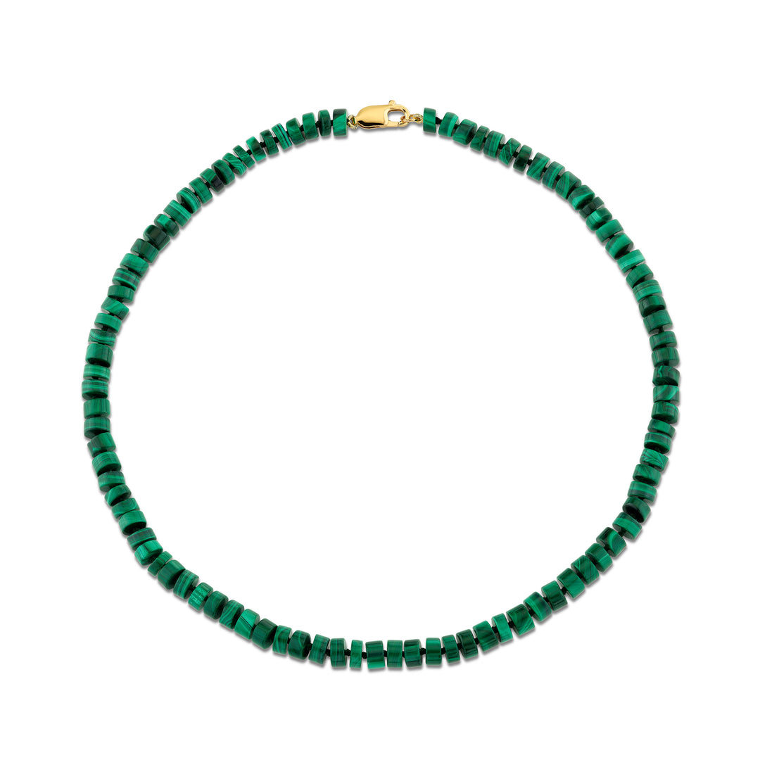 6mm Malachite Heishi Beaded Necklace