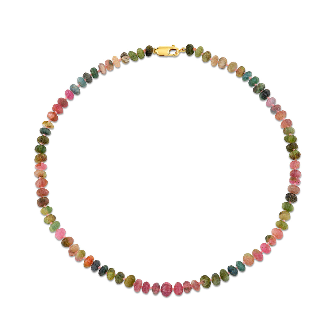 Multi-Colored Melon Tourmaline Beaded Necklace