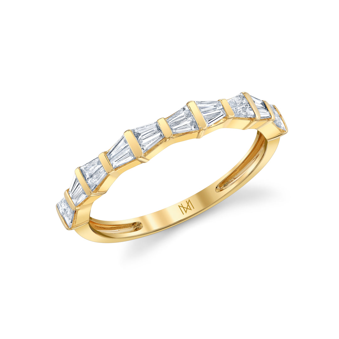 Baguette Art Deco Diamond Stackable Band in 14K Gold