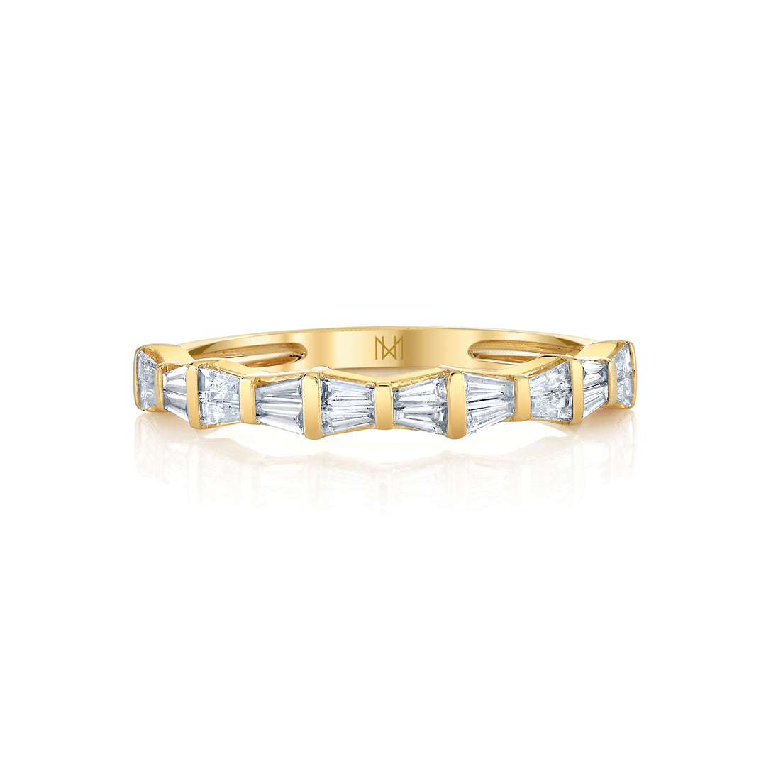 Baguette Art Deco Diamond Stackable Band in 14K Gold