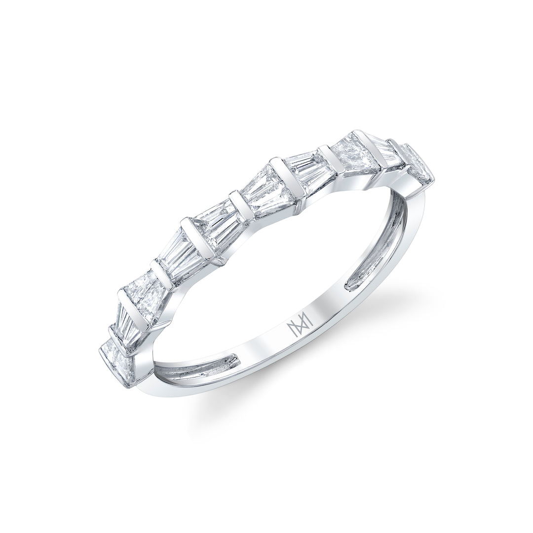 Baguette Art Deco Diamond Stackable Band in 14K Gold