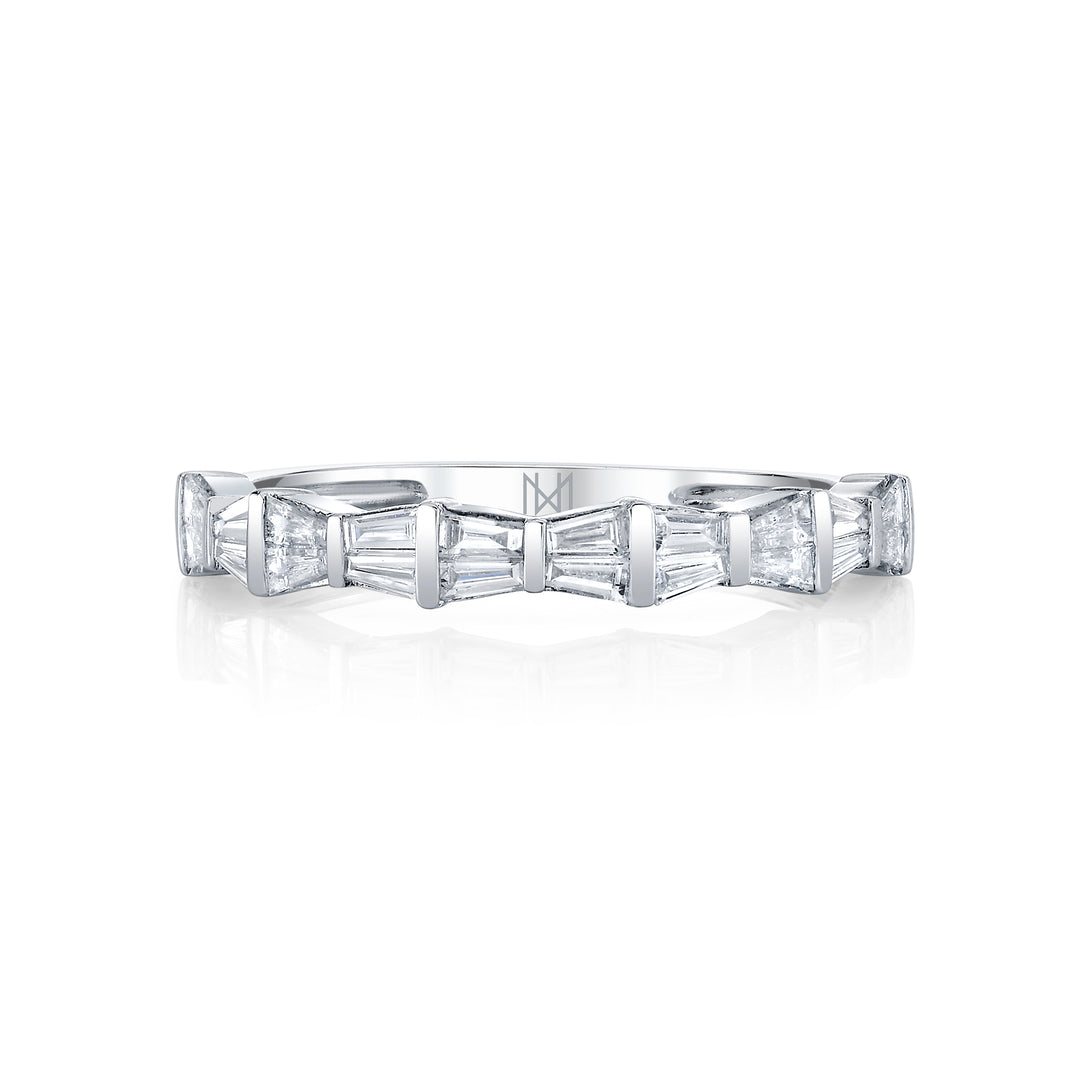 Baguette Art Deco Diamond Stackable Band in 14K Gold