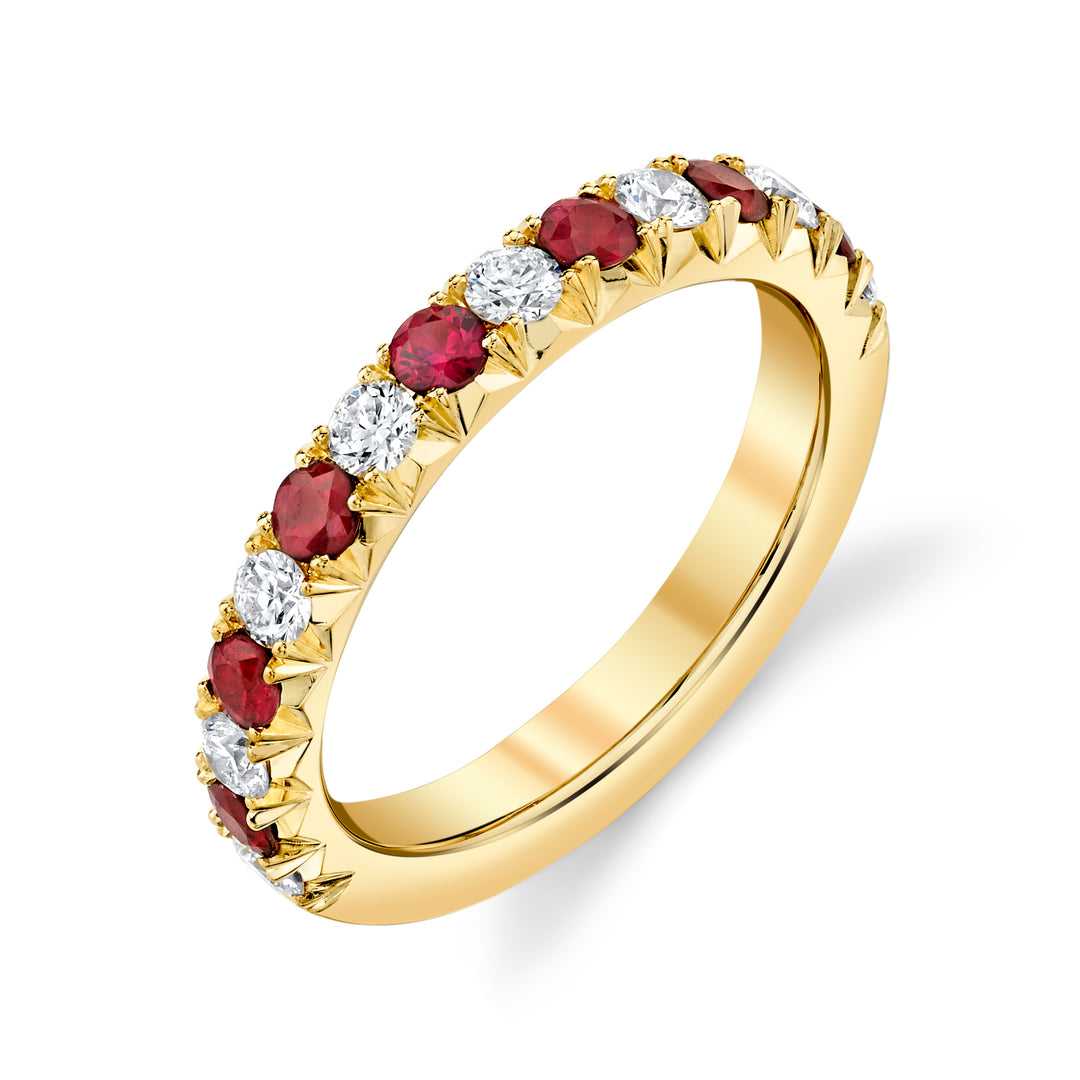 Ruby & Diamond Fancy French Cut Band