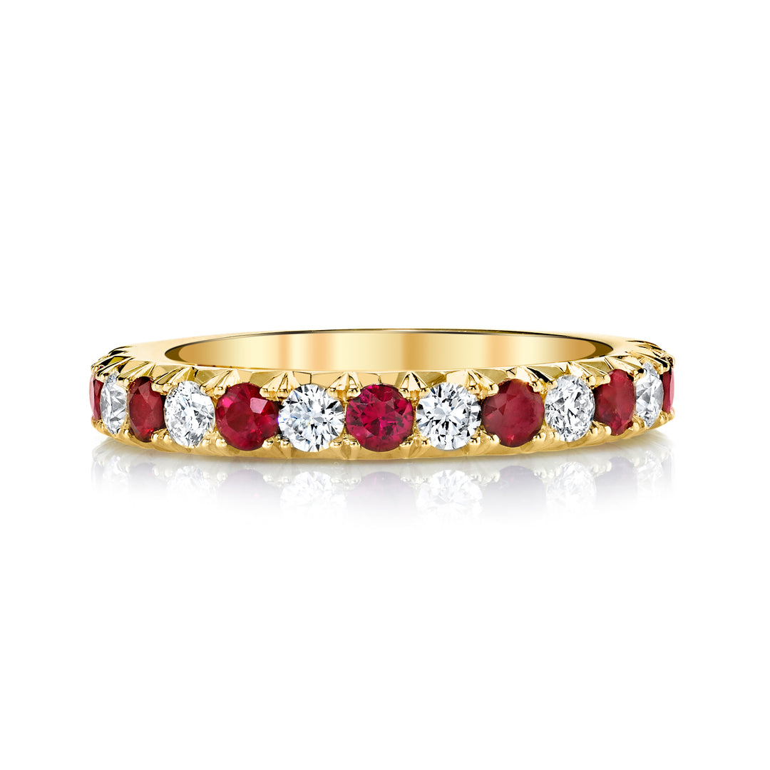 Ruby & Diamond Fancy French Cut Band