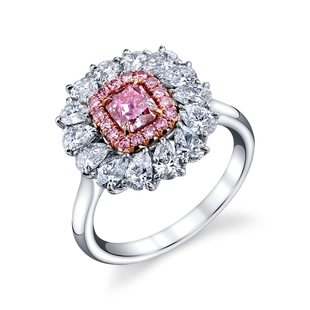 0.50ct Radiant Natural Fancy Purplish Pink Diamond Ring