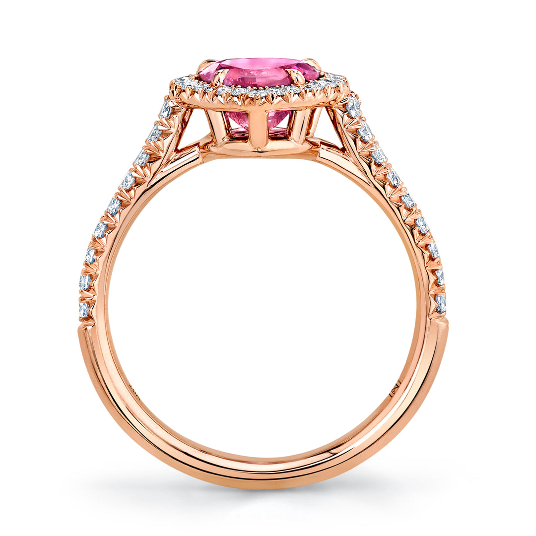 1.35ct Heart Shape Pink Sapphire & Diamond Ring