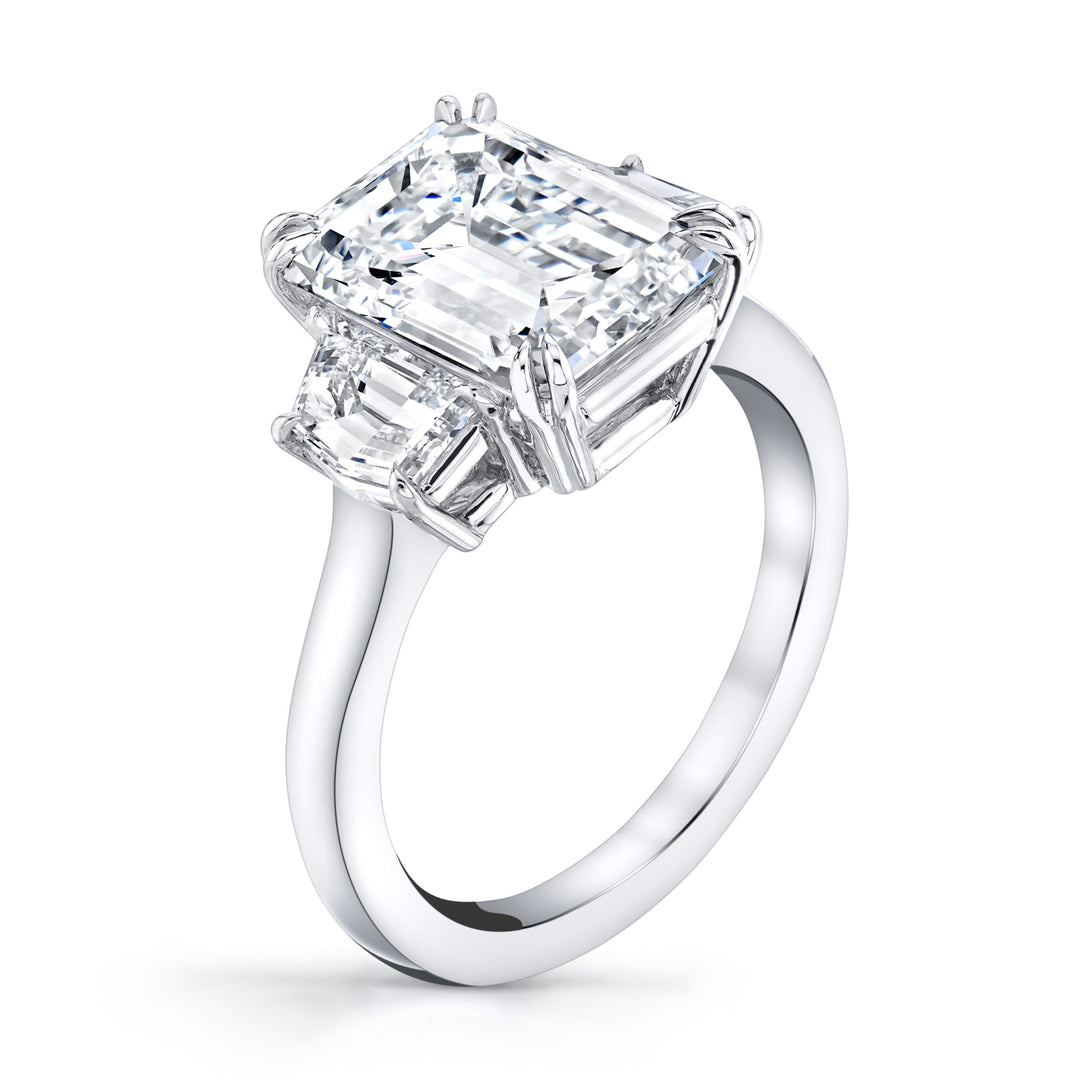 Emerald Cut Diamond Three Stone Ring