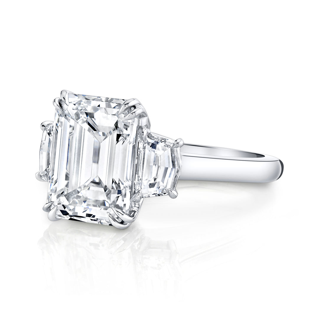 Emerald Cut Diamond Three Stone Ring