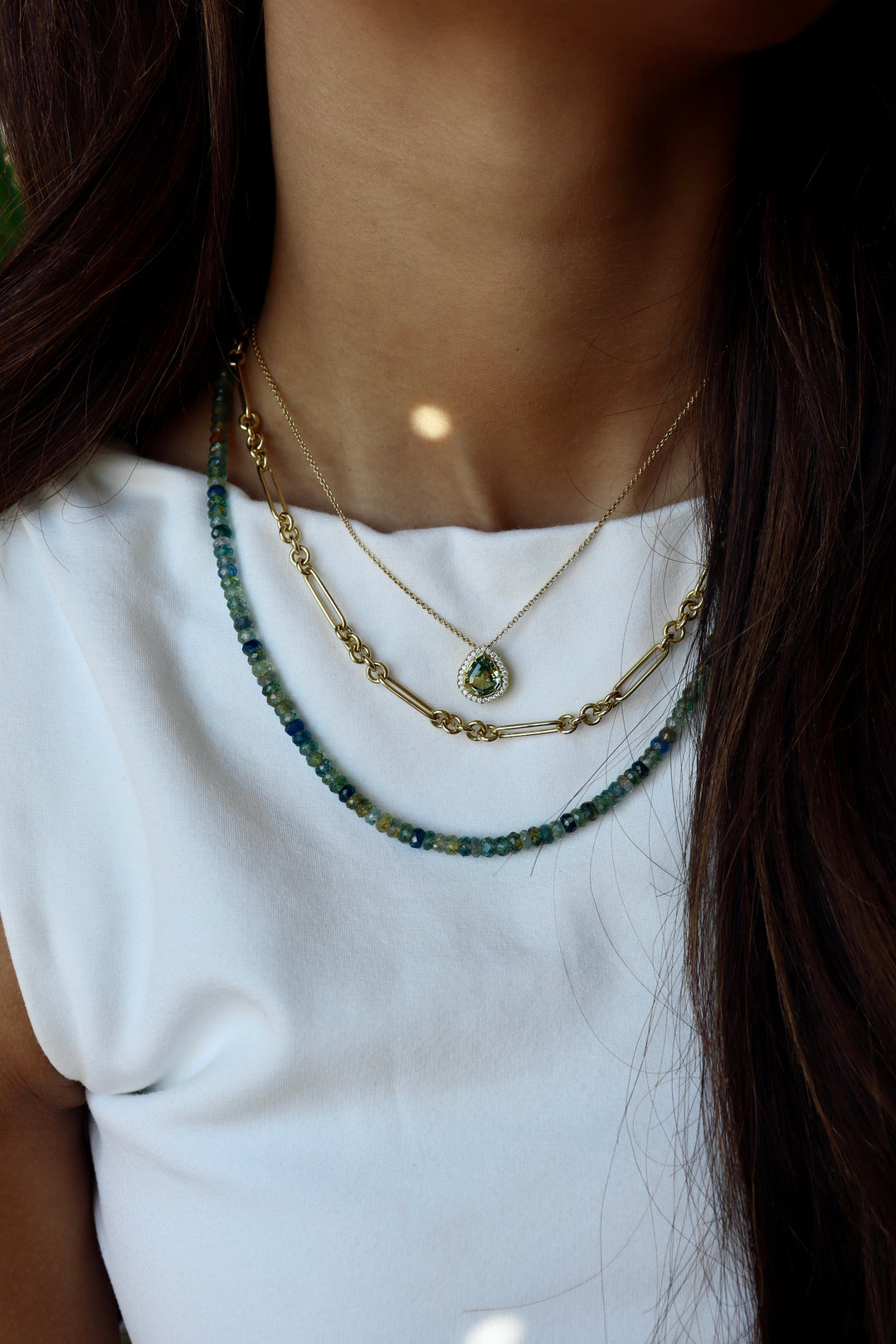 90ctw Rose Cut Montana Sapphire Beaded Necklace