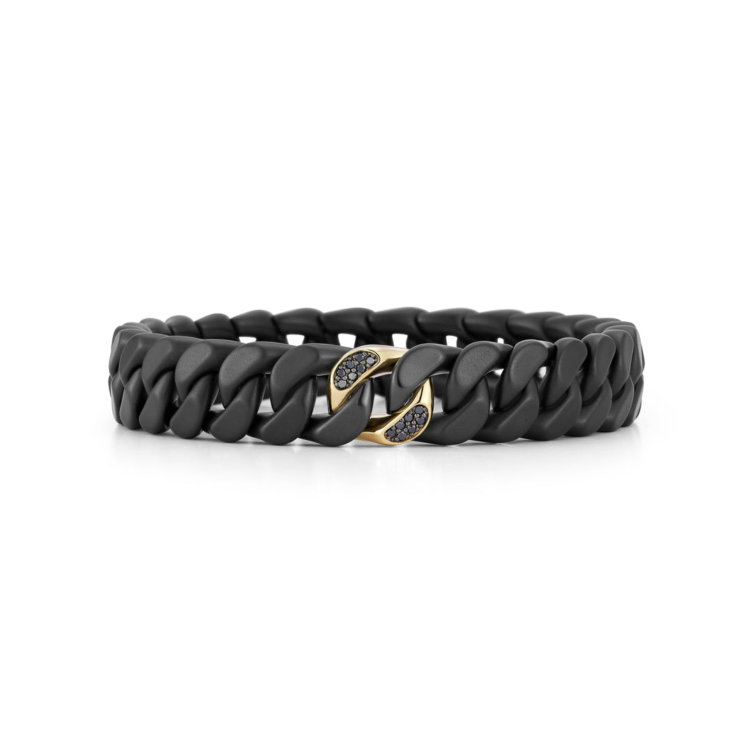 Bracelet Black Gold Cuban Link 14K Black Diamond Cuban Bracelet