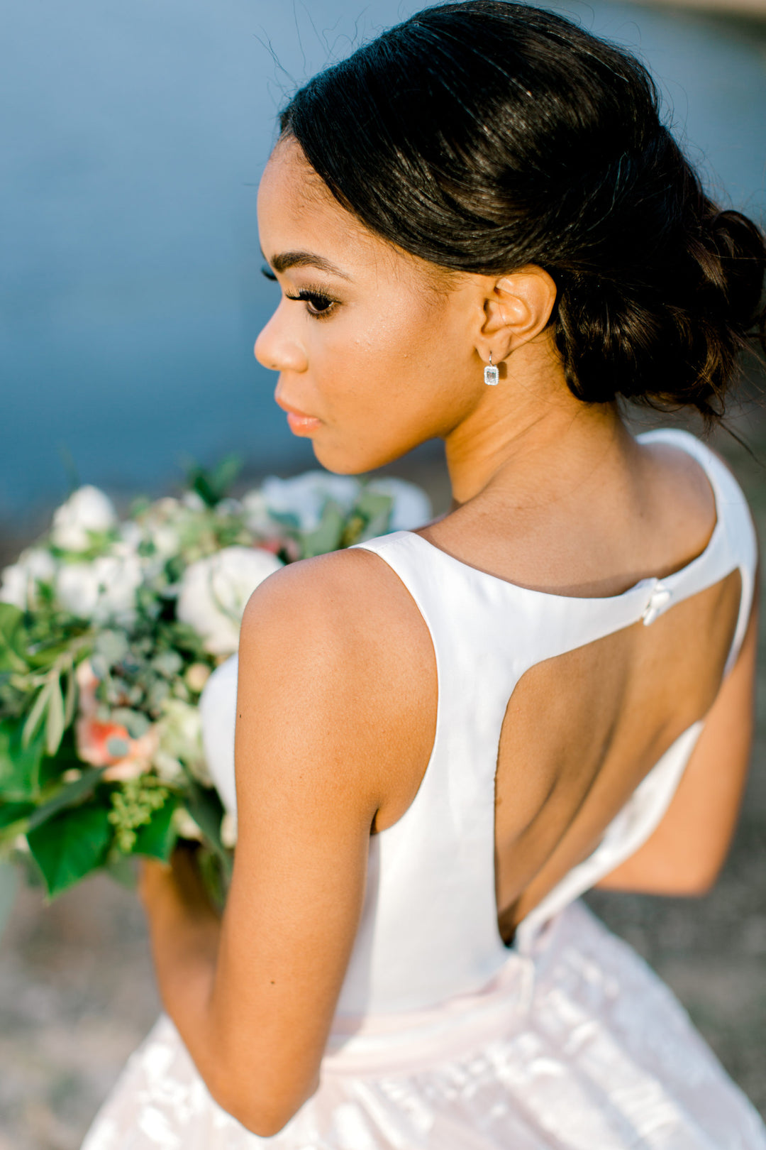 Emerald Cut Diamond Drop Earrings