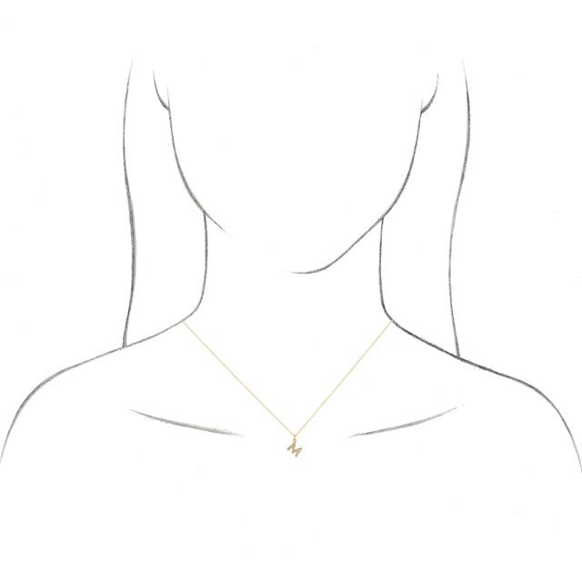 Petite Charm Diamond Initial Gold Necklace