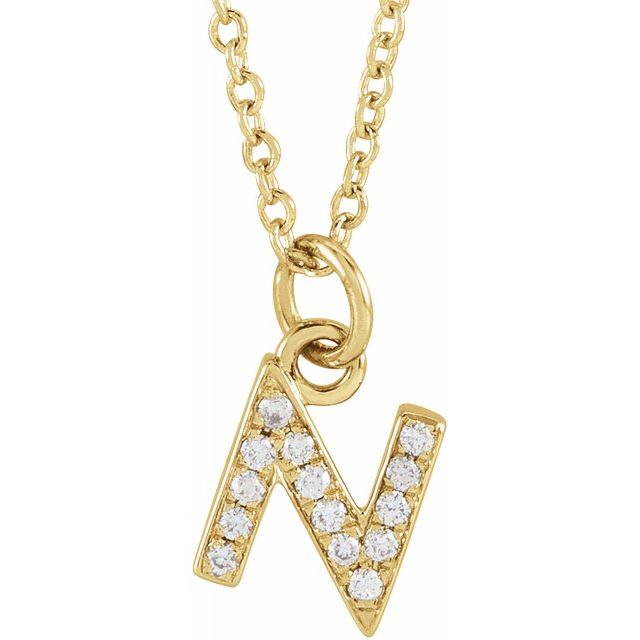 Petite Charm Diamond Initial Gold Necklace