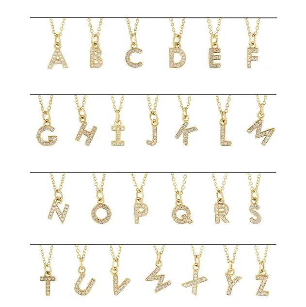 Petite Charm Diamond Initial Gold Necklace