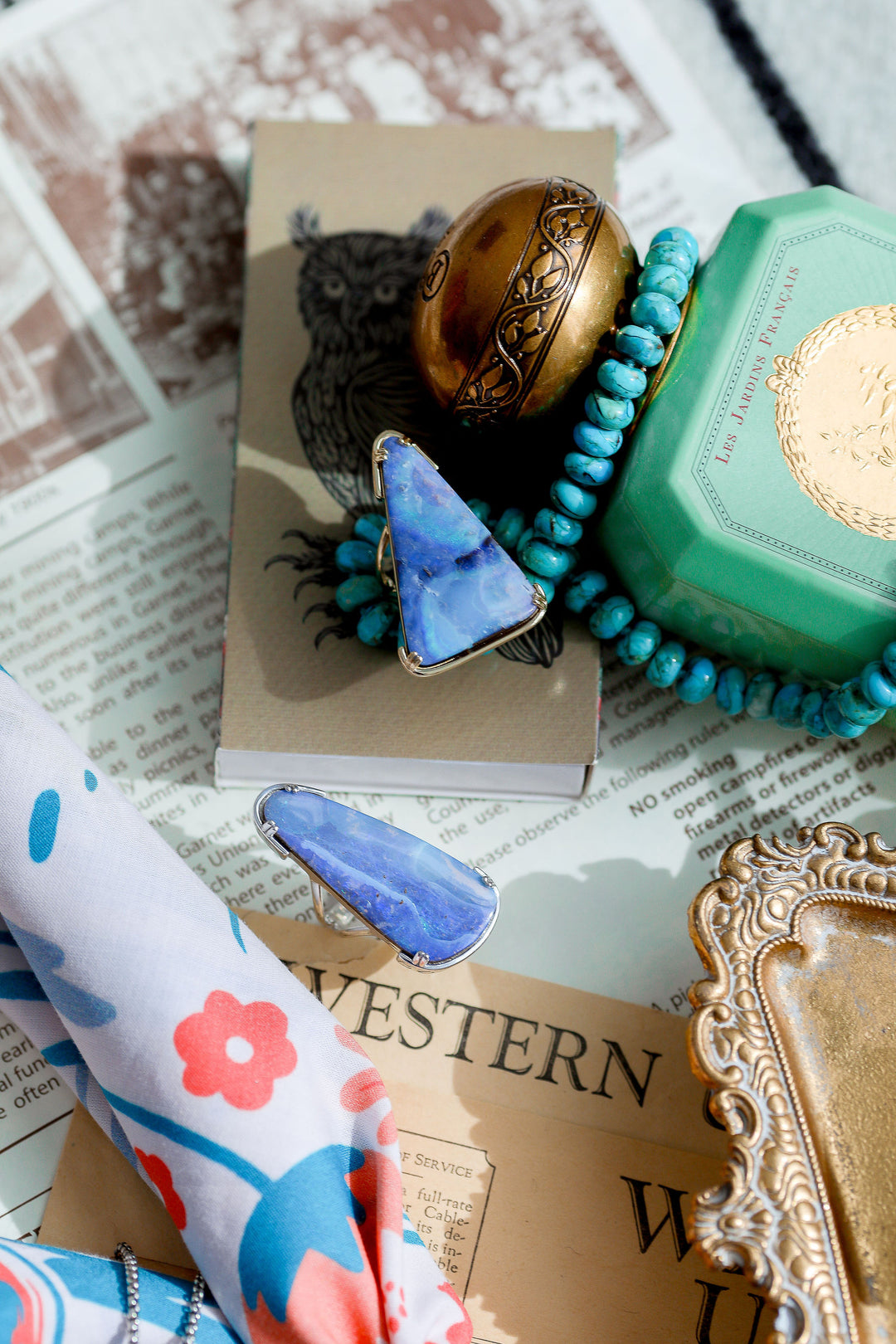 Sterling Silver 26.20ct Australian Boulder Opal Bolo Ring