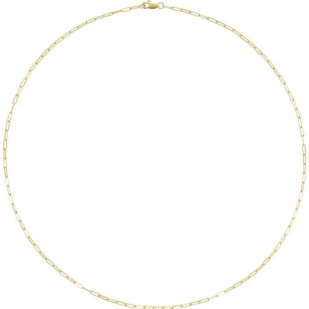 14K Gold Elongated Flat (Paperclip) Link Chain