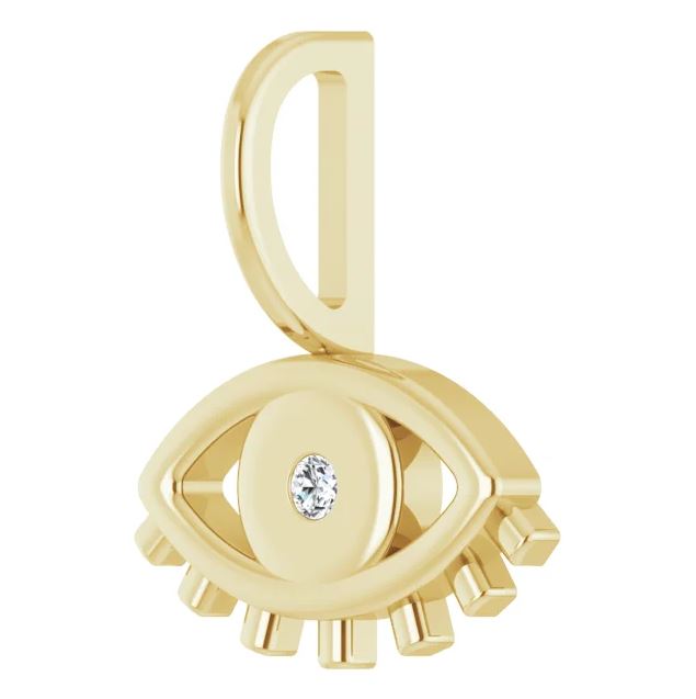 14K Gold Evil Eye Diamond Charm