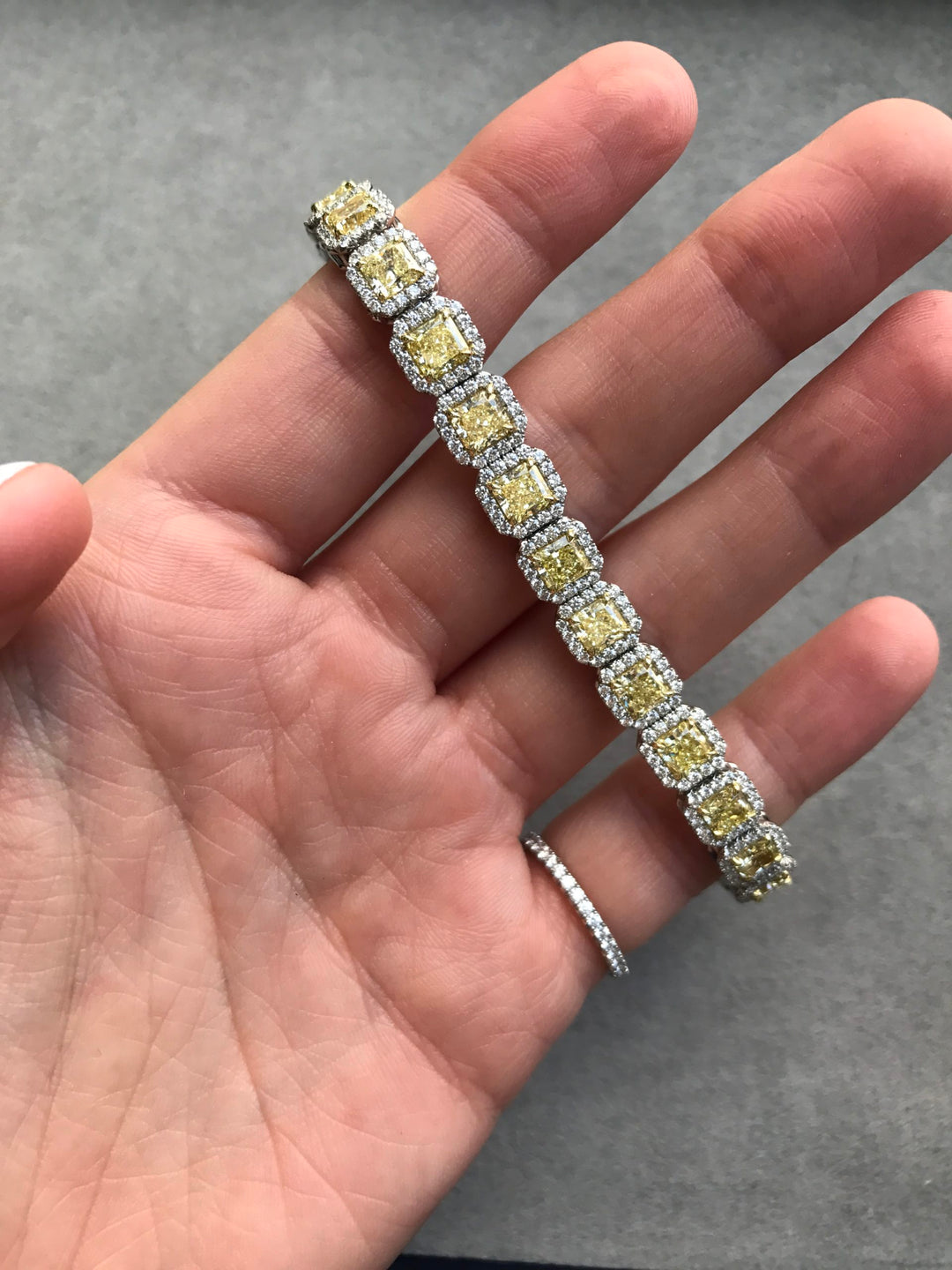 Radiant Cut Yellow Diamond Bracelet