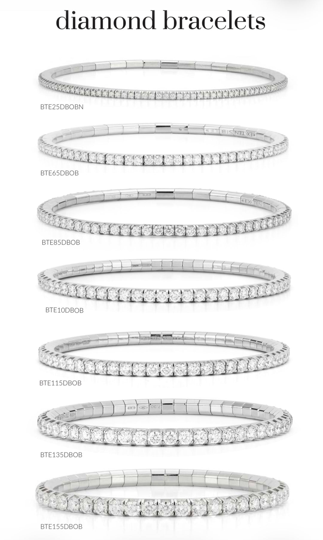 White Diamond Extensible Stretch Diamond Bracelet in 18K Gold