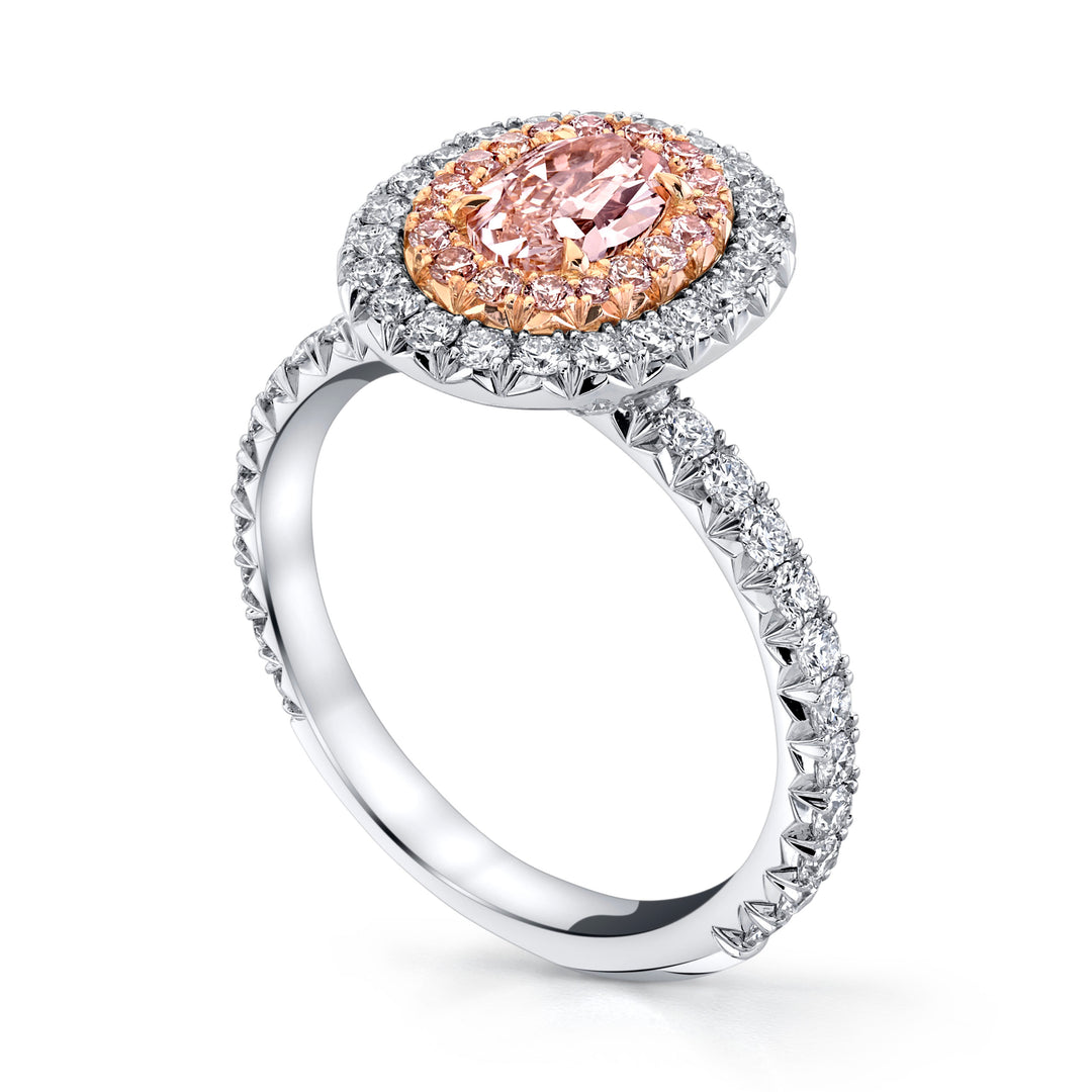 Oval Natural Fancy Light Pink Diamond Ring