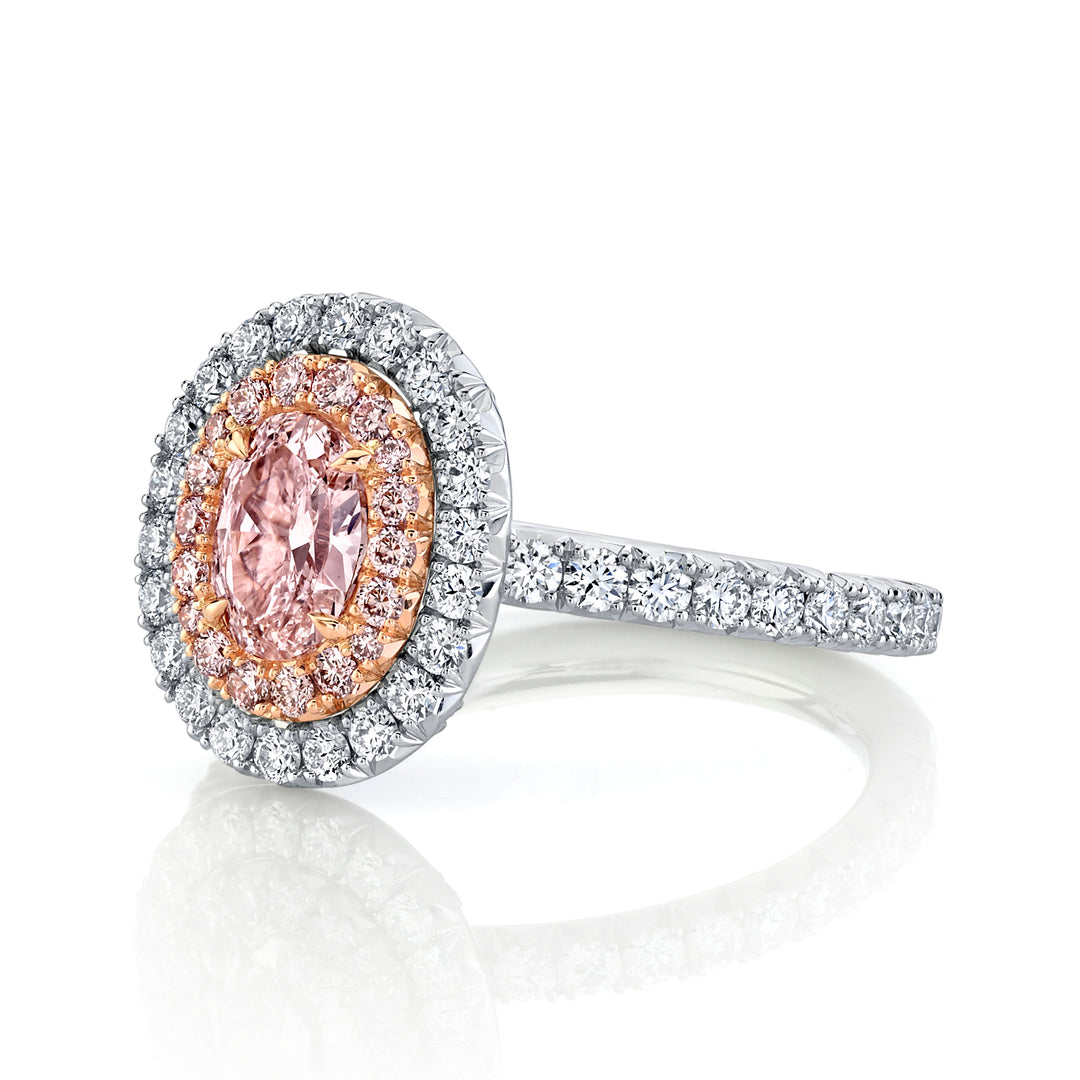 Oval Natural Fancy Light Pink Diamond Ring